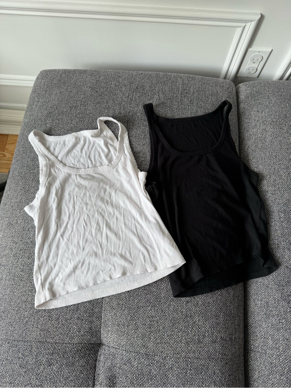 Classic Ribbed Tank Top - Black and White
